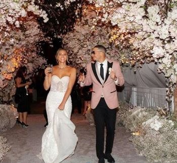 Kristen Rivers daughter Callie with her husband Seth Curry on their big day. Source: Instagram