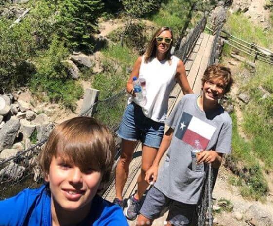 with her children Charlie and West Source: Instagram