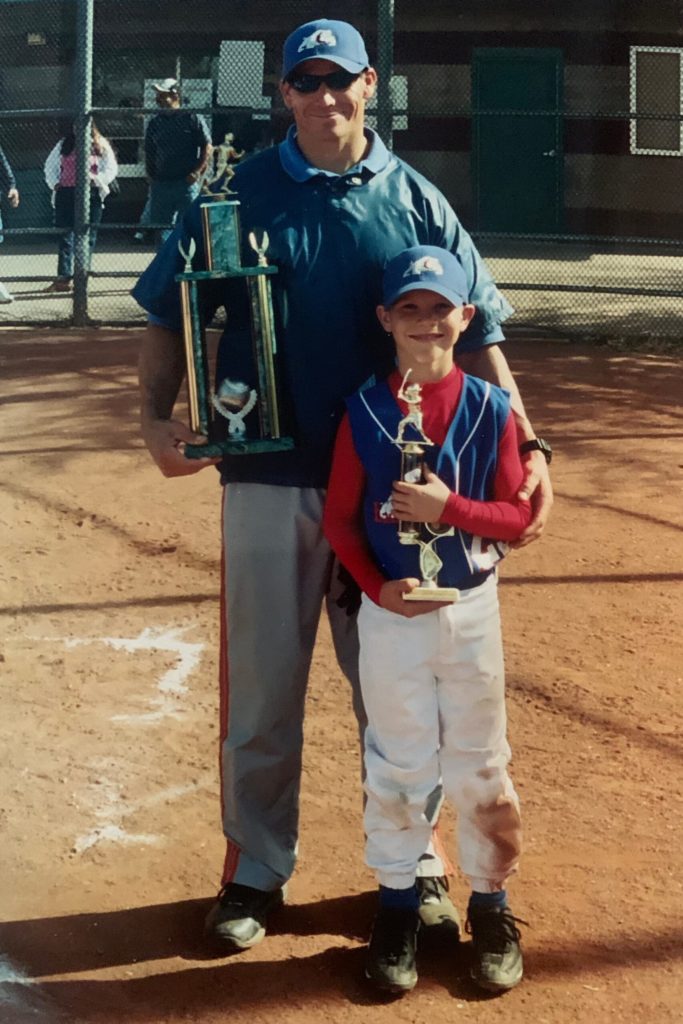 Jarren Duran with his Father in his childhood